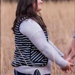 Navy/White Striped Vest